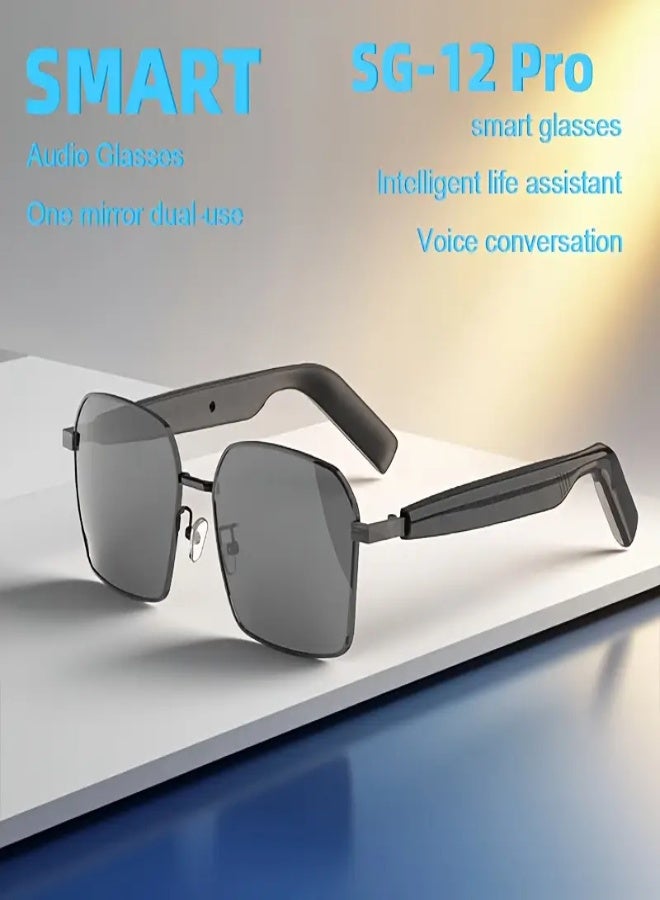 SG-12 Smart Open Wireless Glasses – Travel Essential with Music Playback, Surround Sound, Touch Controls, Type-C Charging, Hands-Free Calling, Comfortable Fit for Sports  Outdoor Activities, Compatible with Android  iOS - Image 4
